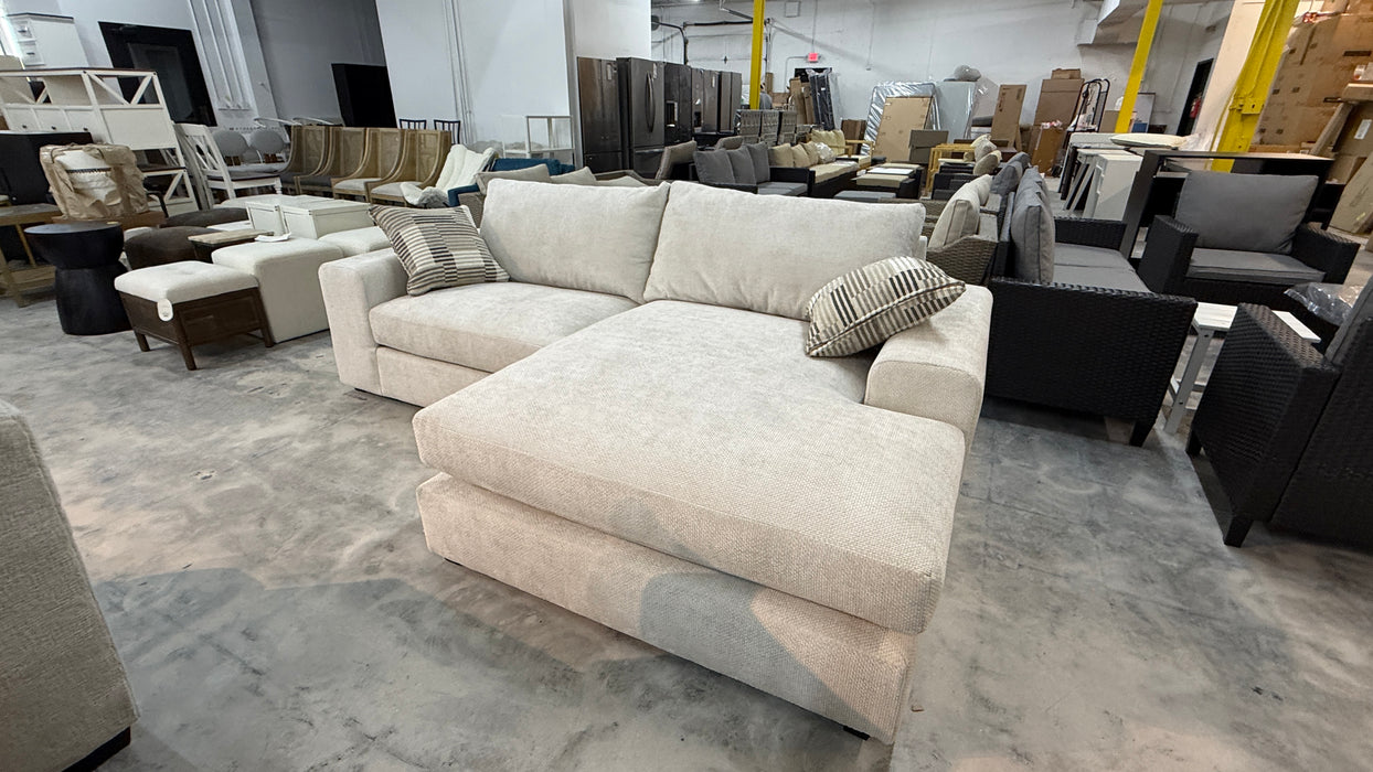 Light Gray Textured Fabric Sectional Sofa with reversible Chaise