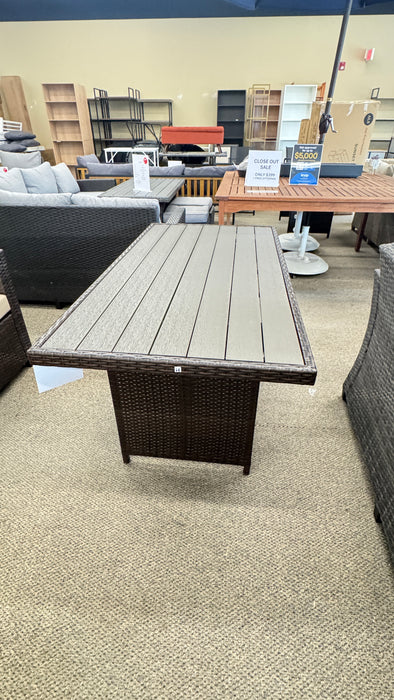 New resin top brown plastic wicker patio outdoor table