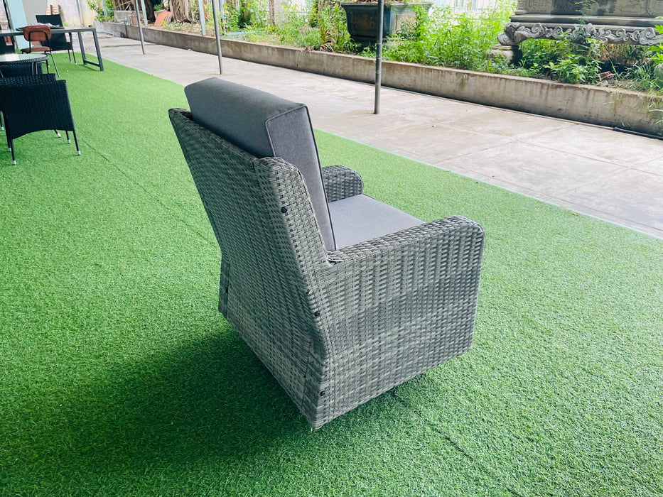 Hilga Patio Outdoor Set With Sofa Swivel Armchairs and Storage Table