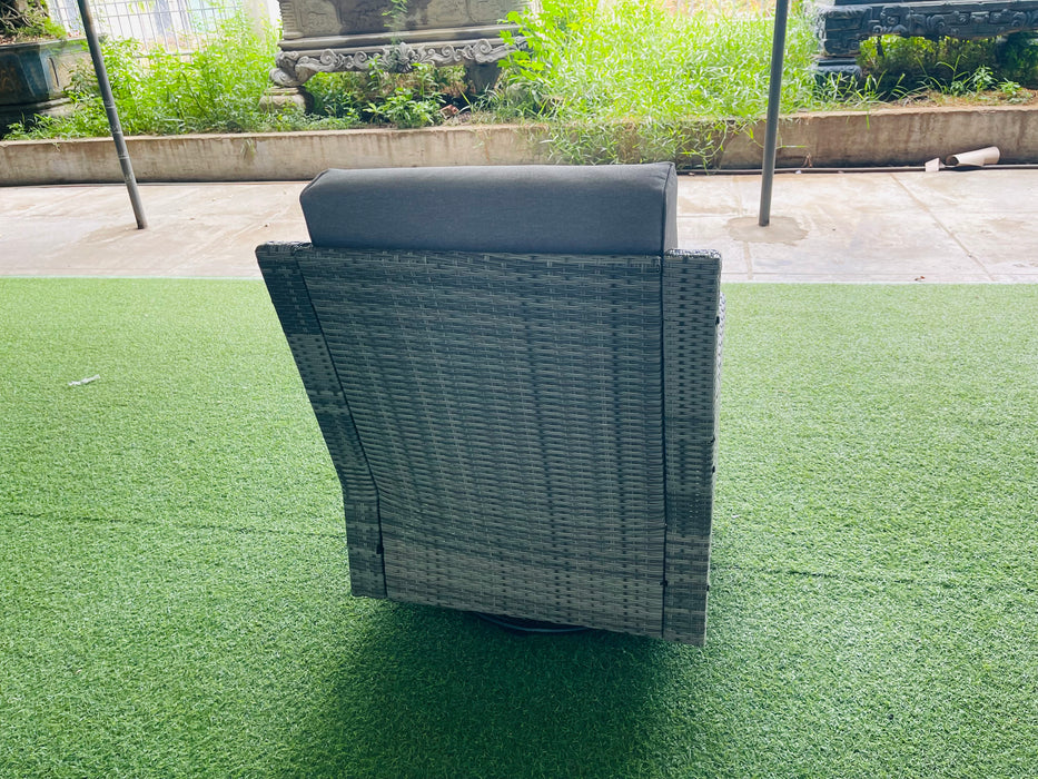 Hilga Patio Outdoor Set With Sofa Swivel Armchairs and Storage Table