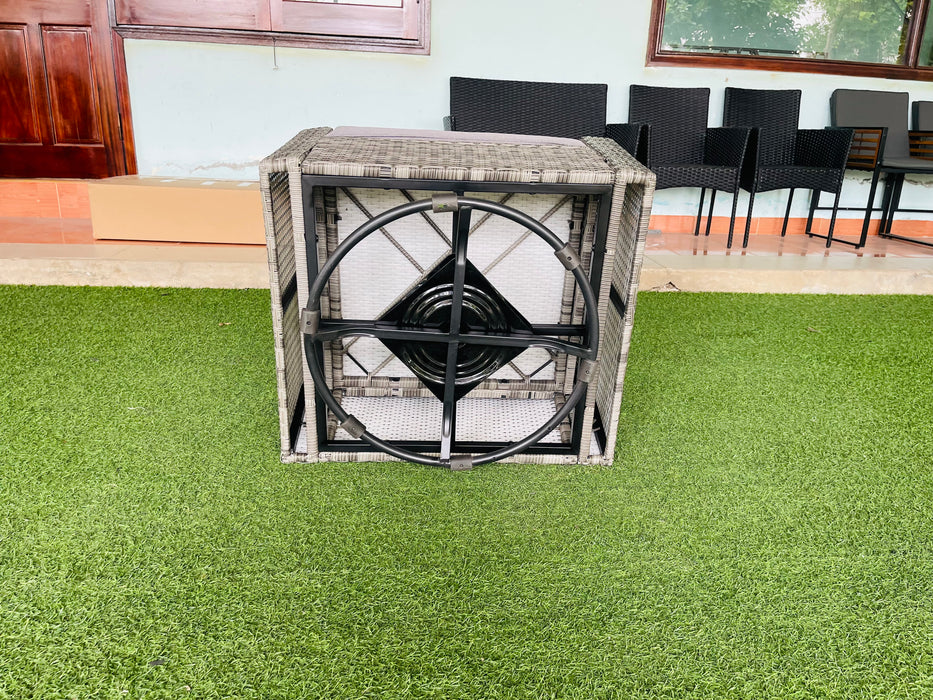Hilga Patio Outdoor Set With Sofa Swivel Armchairs and Storage Table