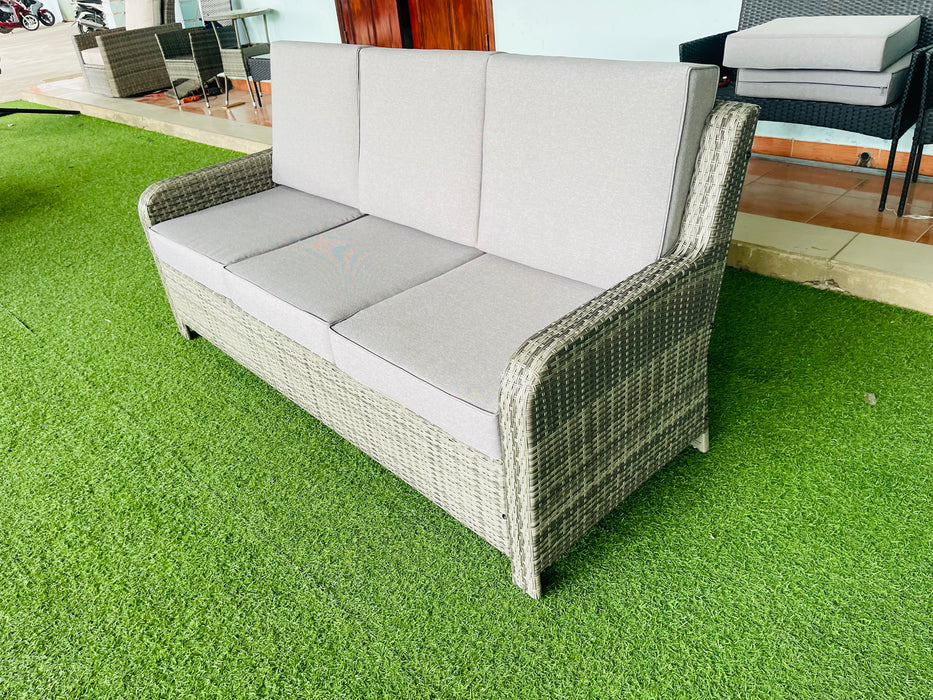 Hilga Patio Outdoor Set With Sofa Swivel Armchairs and Storage Table