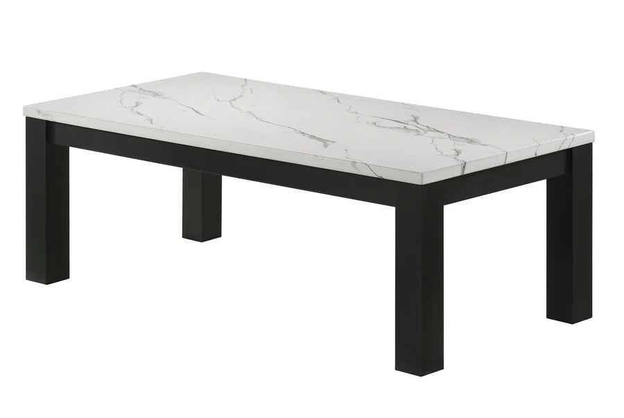 Ivy White Faux Marble 3-Piece Cocktail Set