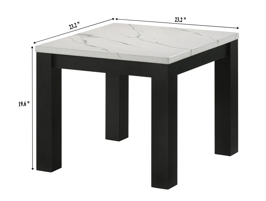 Ivy White Faux Marble 3-Piece Cocktail Set