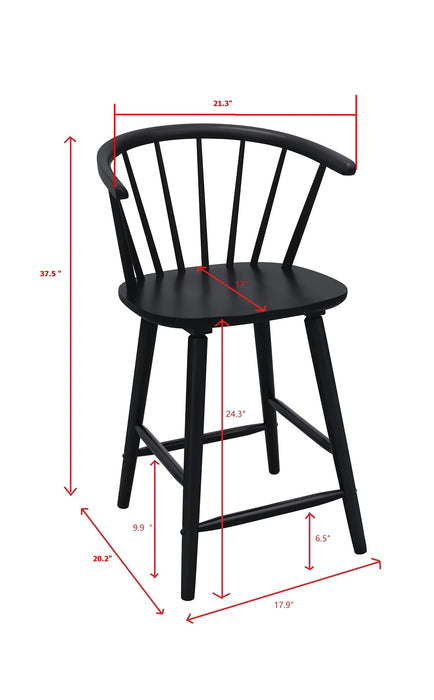 Janna Counter Height Wooden Stool, Black