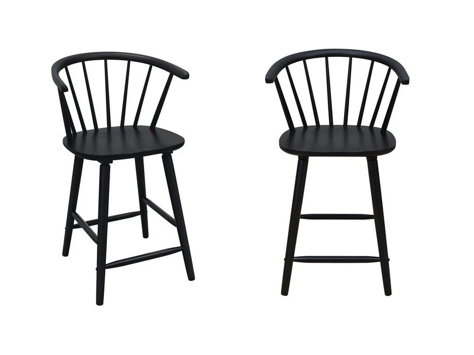 Janna Counter Height Wooden Stool, Black