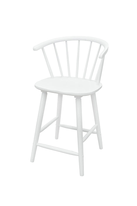 Janna Counter Height Wooden Stool, White