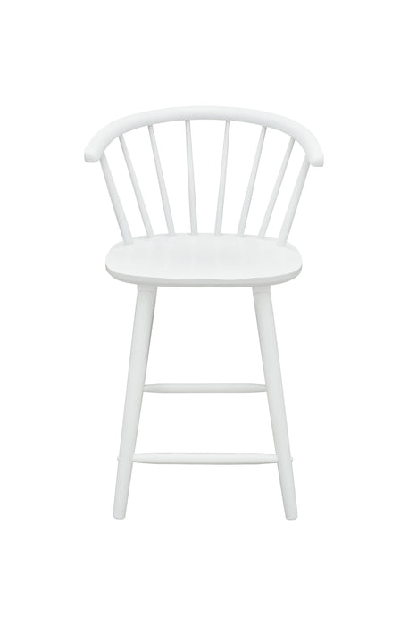 Janna Counter Height Wooden Stool, White