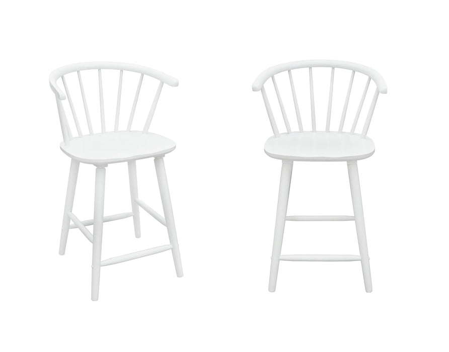 Janna Counter Height Wooden Stool, White