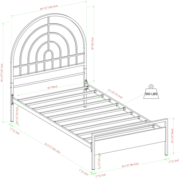 Jody White Metal Twin Bed