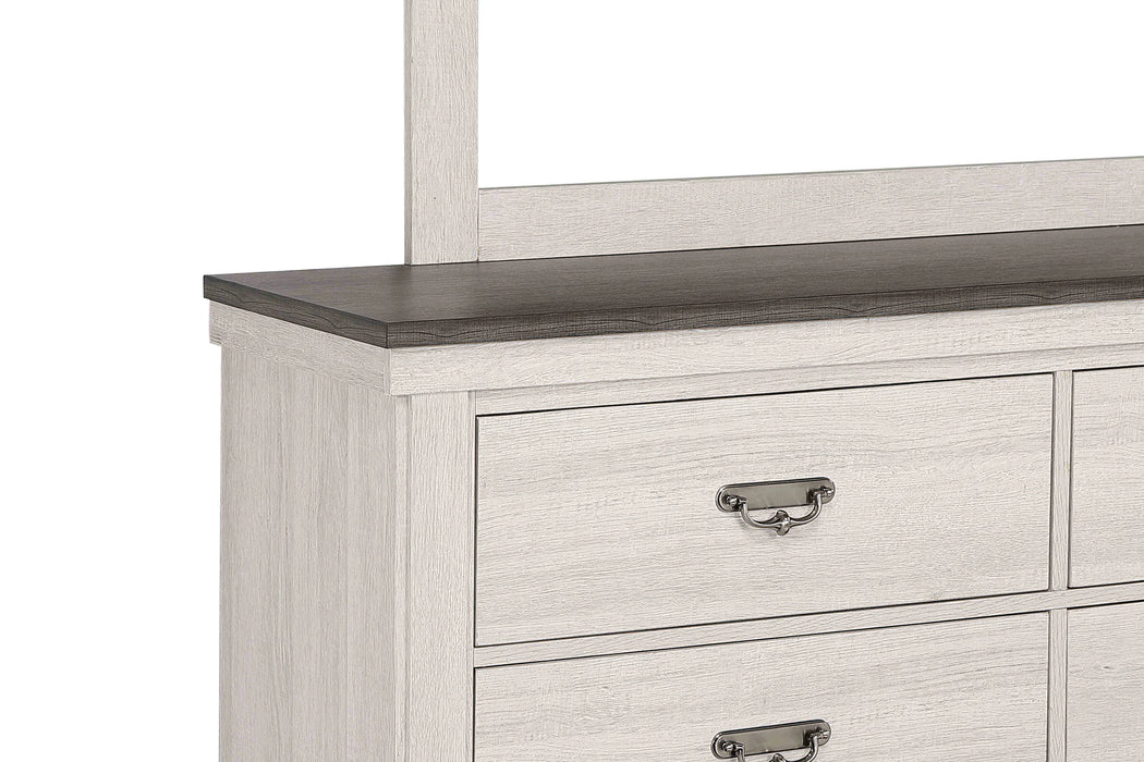 Brand New 5 Pc In Stock Fall Home Sale Leighton Cream/Brown Panel Bedroom Set