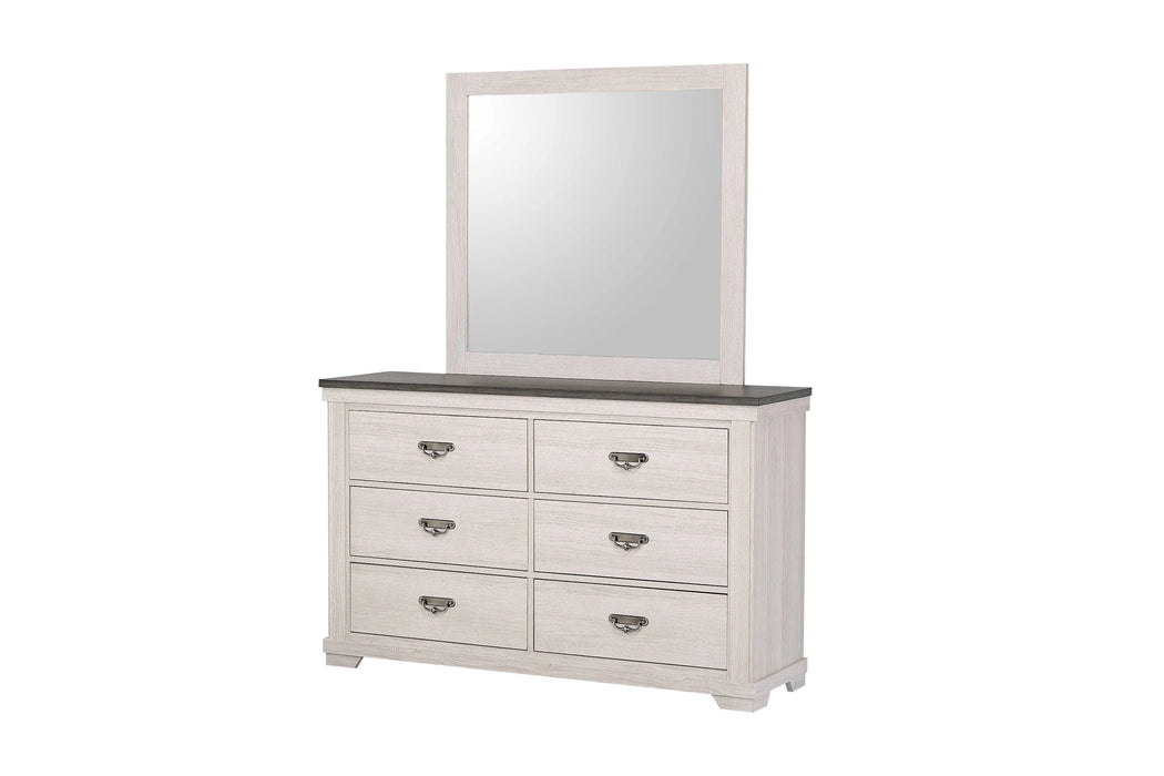 Brand New 5 Pc In Stock Fall Home Sale Leighton Cream/Brown Panel Bedroom Set