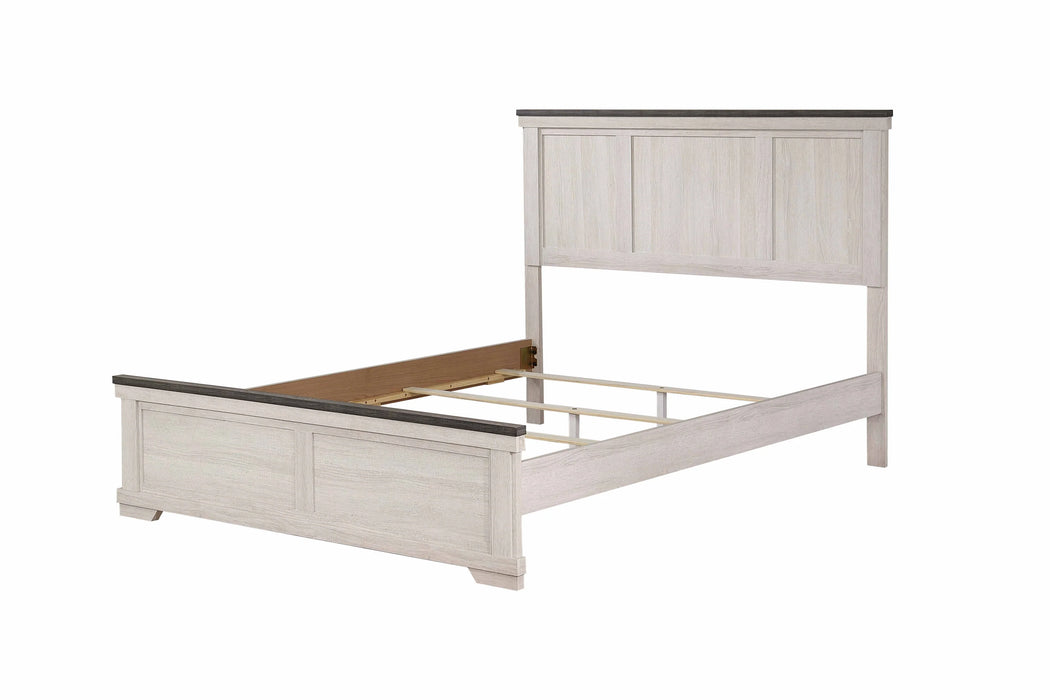 Brand New 5 Pc In Stock Fall Home Sale Leighton Cream/Brown Panel Bedroom Set