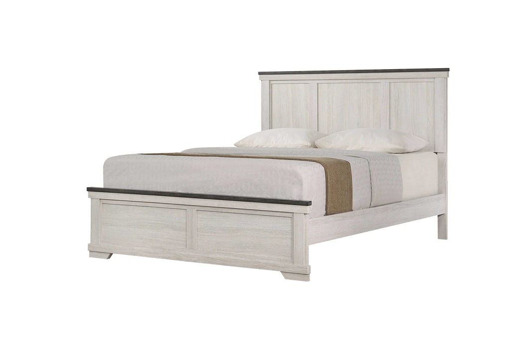Brand New 5 Pc In Stock Fall Home Sale Leighton Cream/Brown Panel Bedroom Set