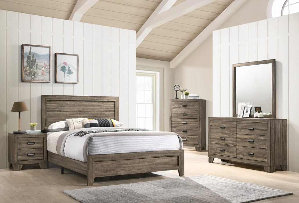 Brand new 5Pc Millie Brownish Gray Panel Bedroom Set