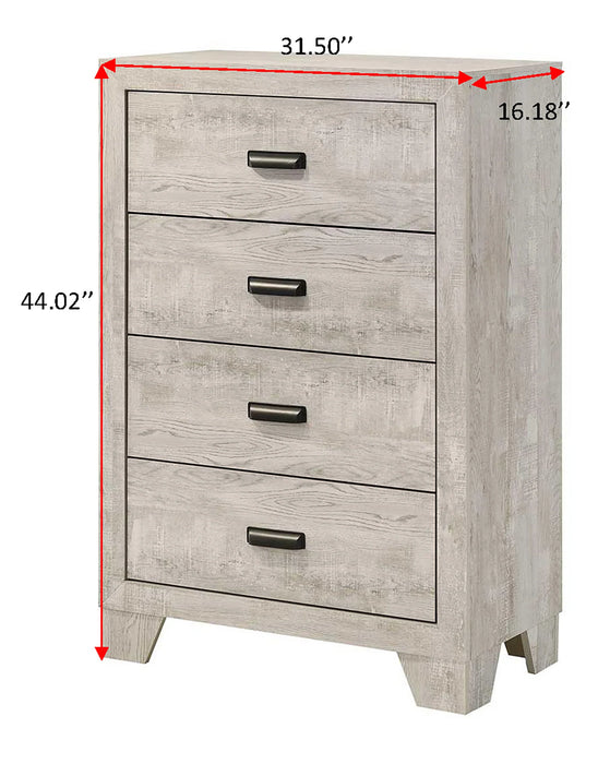 Brand New 5 Pc Millie Whitewash Panel Bedroom Set