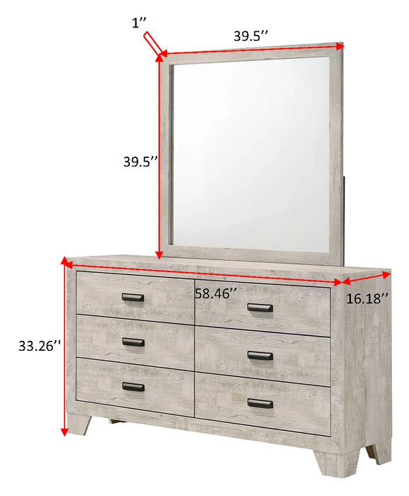 Brand New 5 Pc Millie Whitewash Panel Bedroom Set