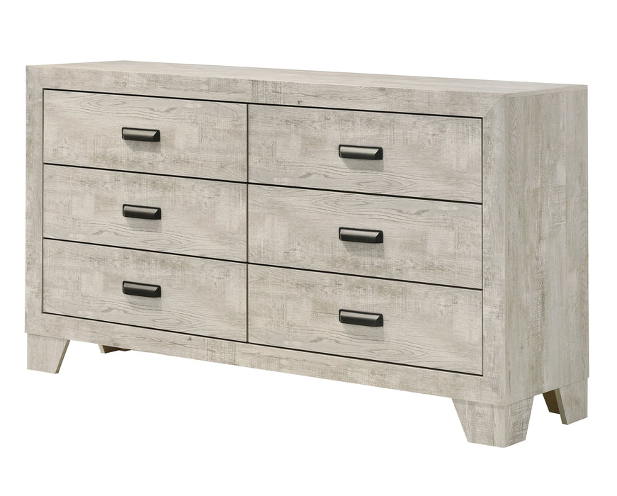 Brand New 5 Pc Millie Whitewash Panel Bedroom Set