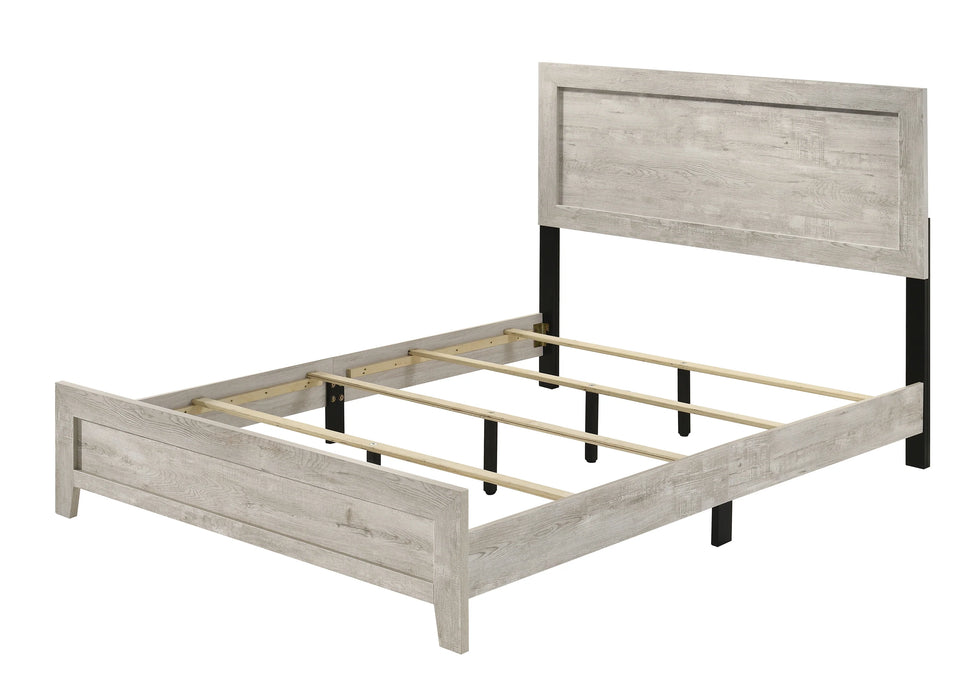 Brand New 5 Pc Millie Whitewash Panel Bedroom Set