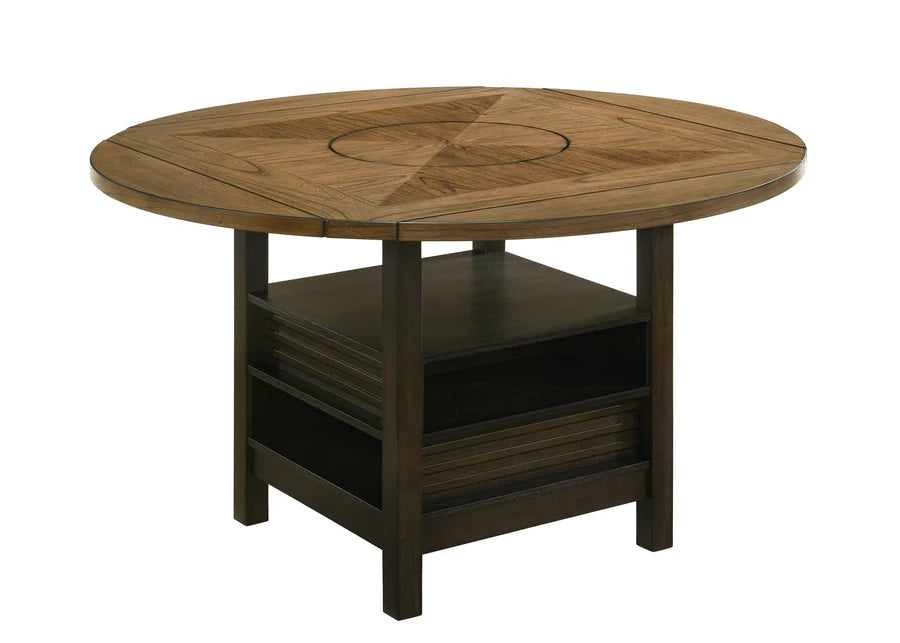 Oakly Brown Round/Square Counter Height Dining Set