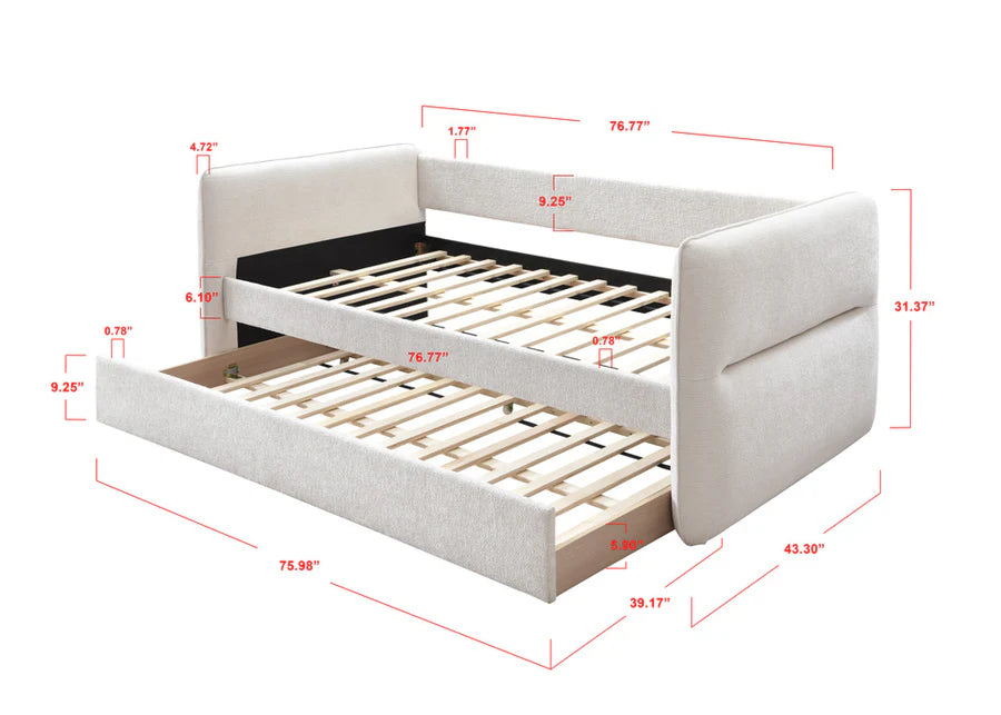 Philipa Light Gold Daybed with Trundle