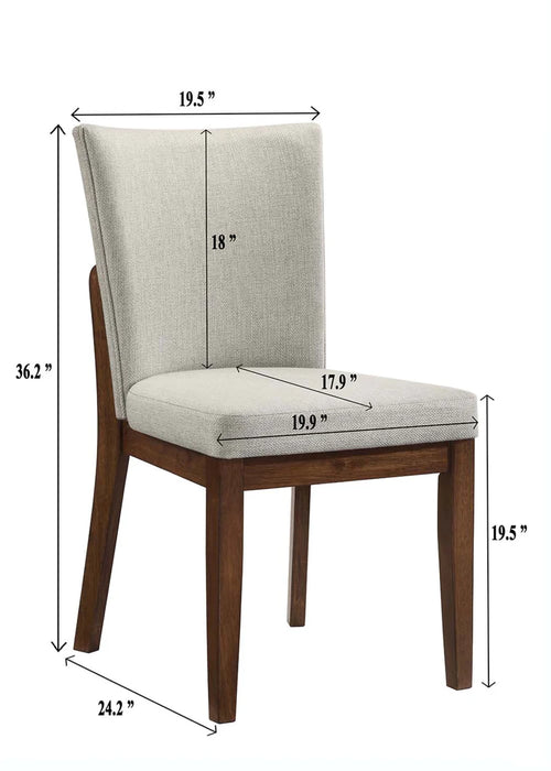 Salerno Beige/Brown Dining Set 6 pcs