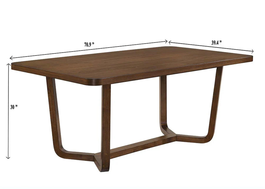 Salerno Beige/Brown Dining Set 6 pcs