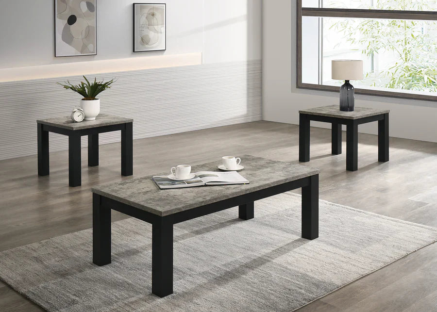 Theo Concrete/Black 3-Piece Cocktail Set