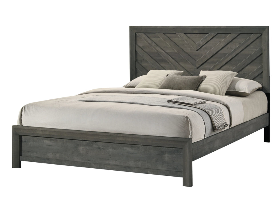 Brand New 5Pc Valor Grey Panel Bedroom Set