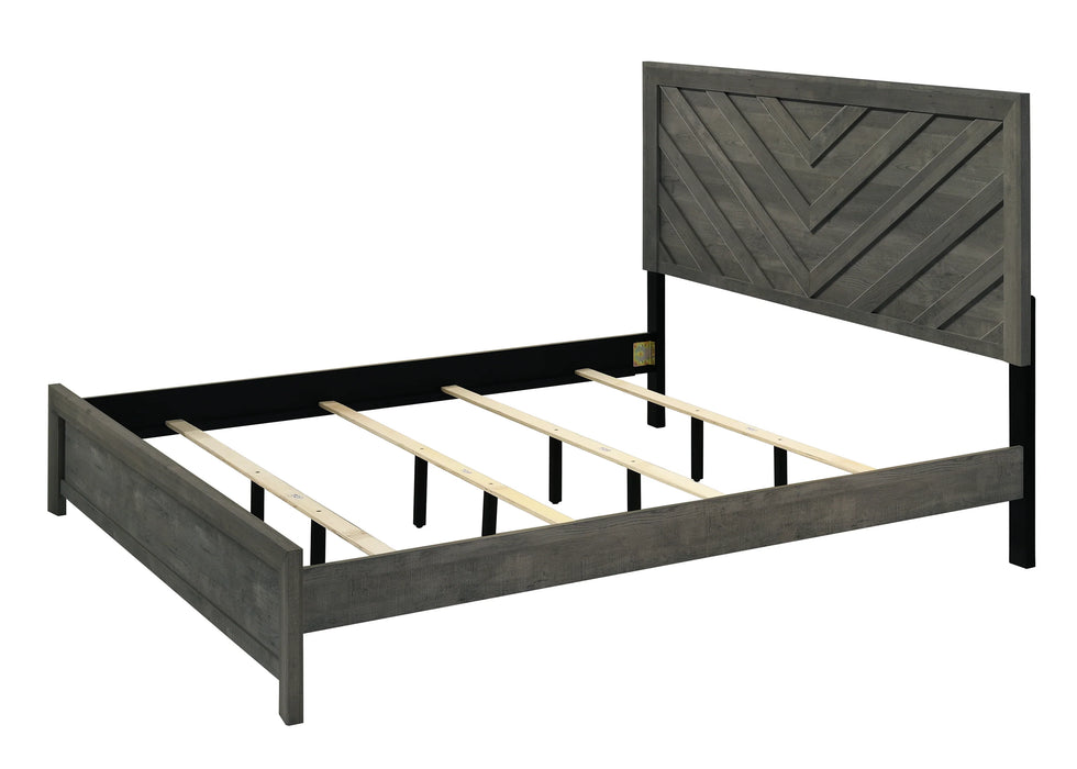 Brand New 5Pc Valor Grey Panel Bedroom Set
