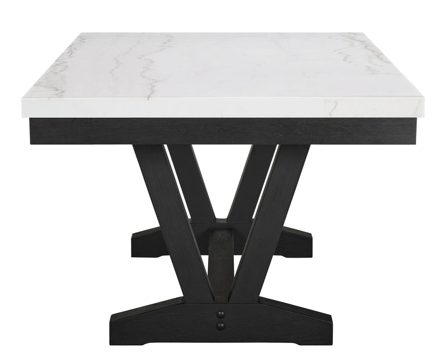 Vance Dove Faux Marble Dining Set