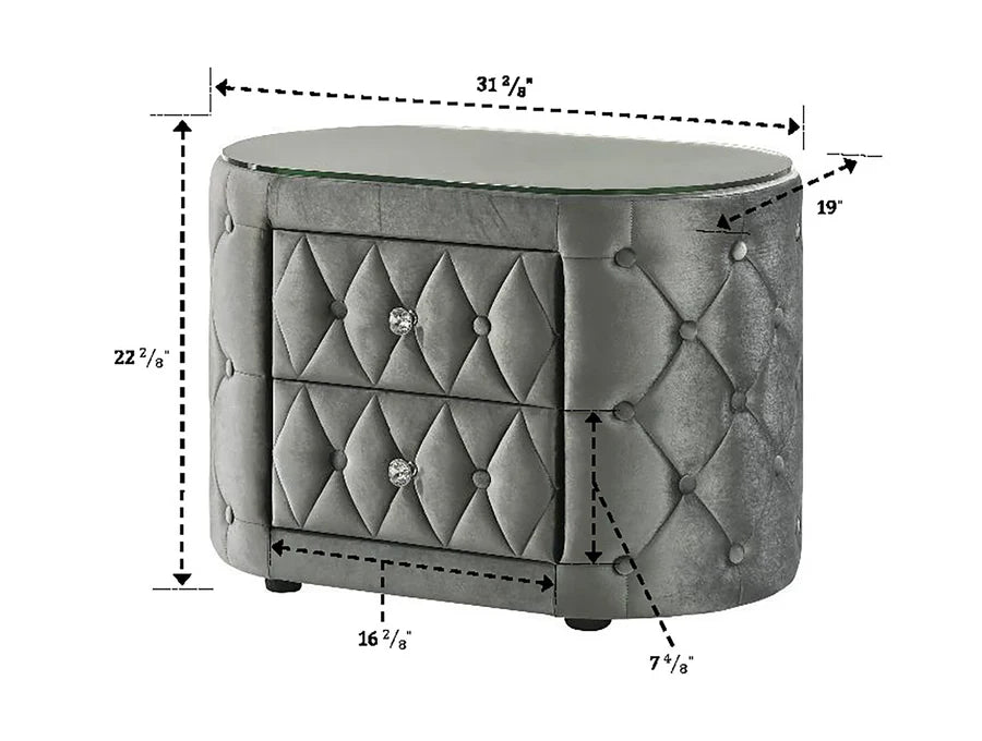 Voltare Gray Night Stand