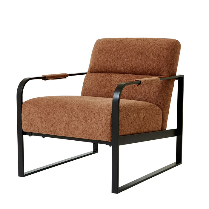 Accent Chair, Rust Boucle