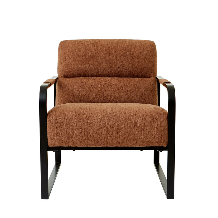 Accent Chair, Rust Boucle