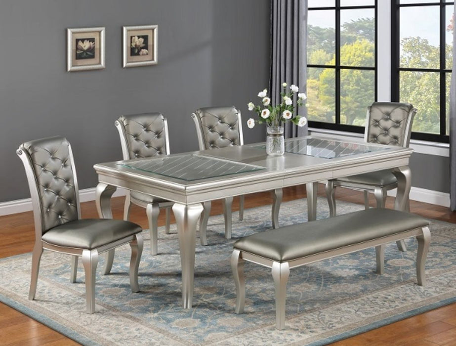 Crown Mark Furniture Caldwell Bench in Light Champagne
