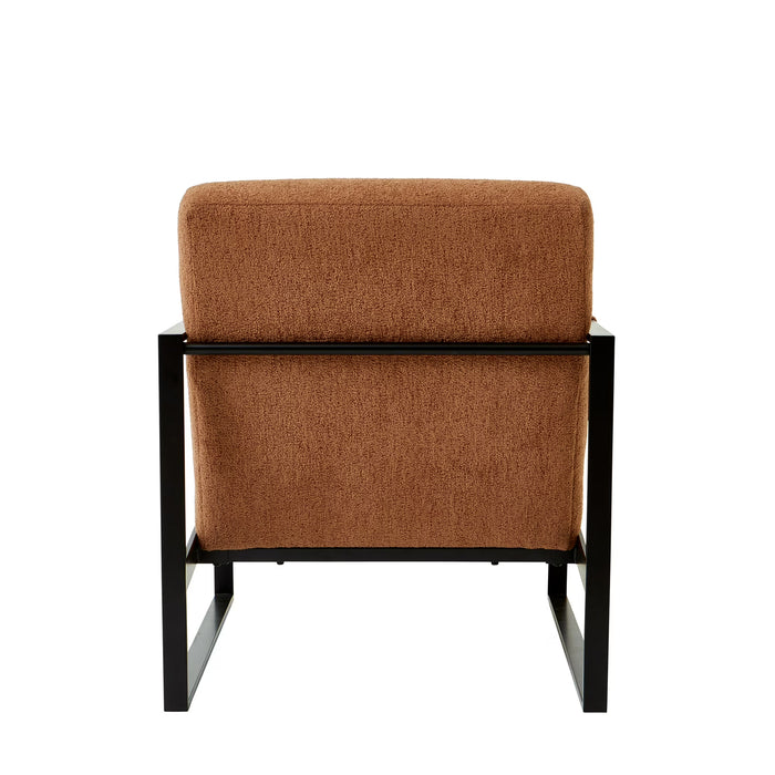 Accent Chair, Rust Boucle