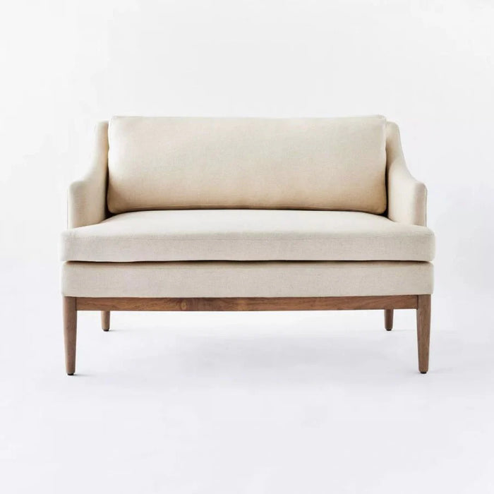 Howell Upholstered Loveseat with Wood Base Cream