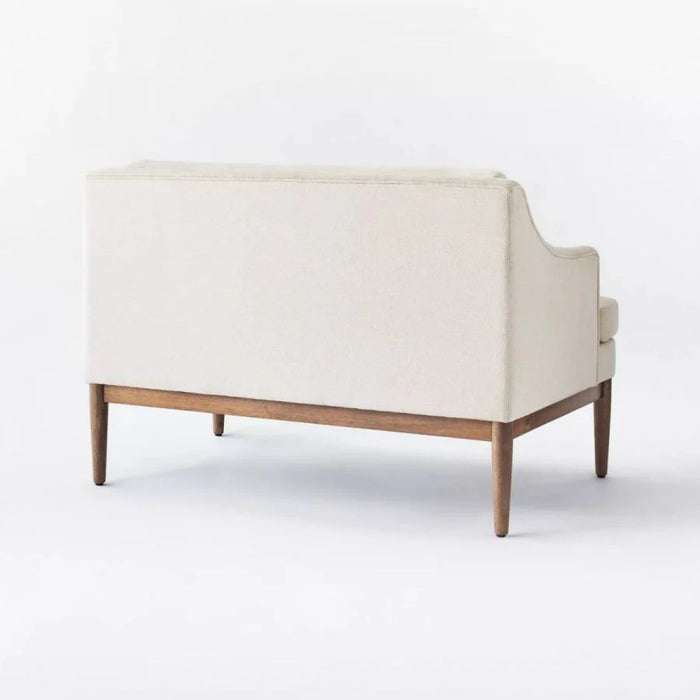 Howell Upholstered Loveseat with Wood Base Cream