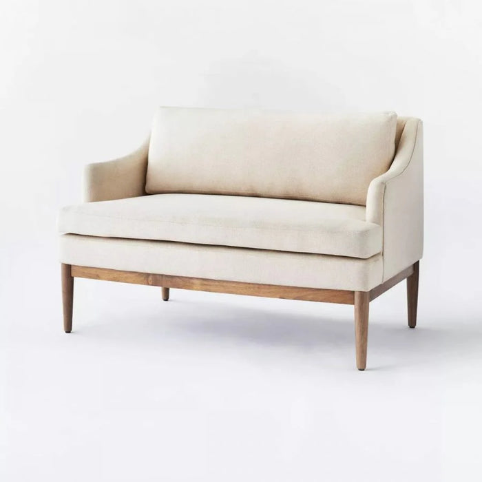 Howell Upholstered Loveseat with Wood Base Cream