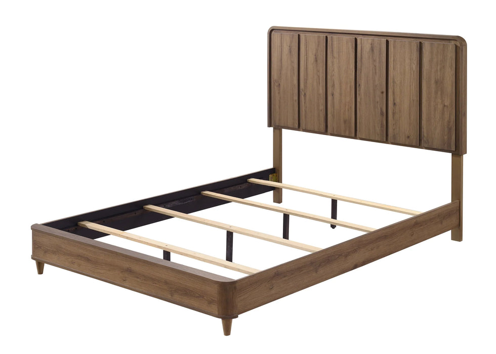 Brand New 5Pc Nyomi Light Brown Panel Bedroom Set