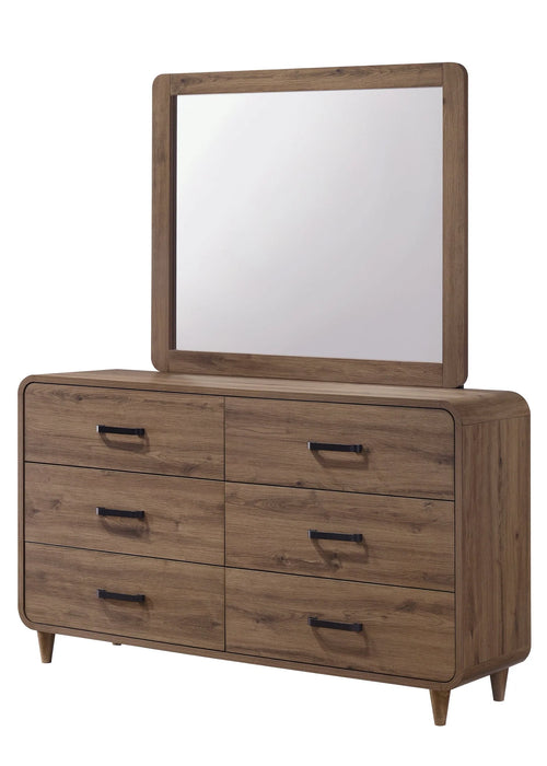Brand New 5Pc Nyomi Light Brown Panel Bedroom Set