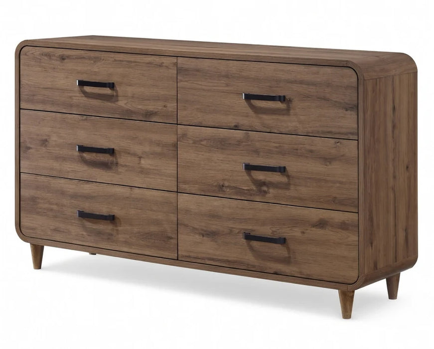 Brand New 5Pc Nyomi Light Brown Panel Bedroom Set
