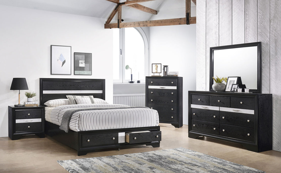 Regata 5pc Storage Bedroom set, Black